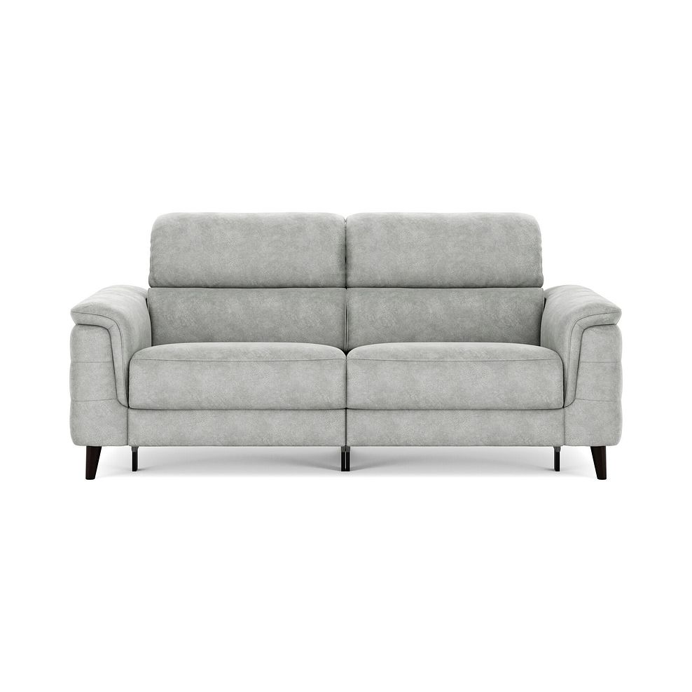 Cassius 3 Seater Power Recliner Sofa with Adjustable Power Headrests in Marble Silver Fabric 3