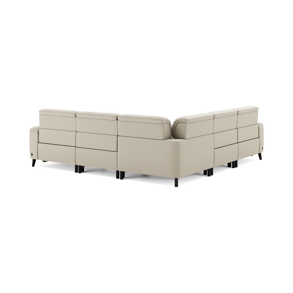 Cassius Large Corner Electric Recliner Sofa in Bella Barley White Fabric 6