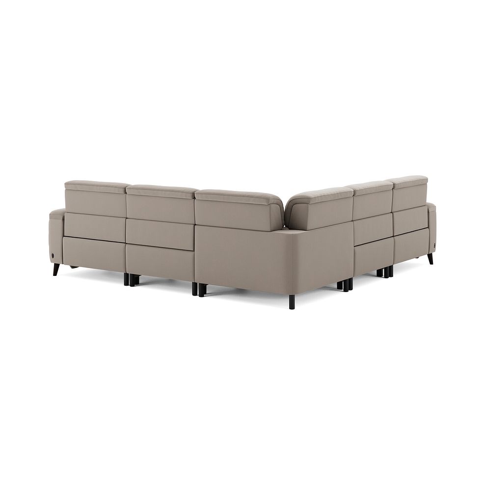 Cassius Large Corner Electric Recliner Sofa in Bella Latte Fabric 6