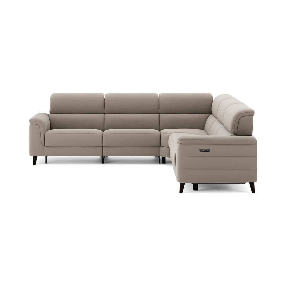 Cassius Large Corner Electric Recliner Sofa in Bella Latte Fabric 4
