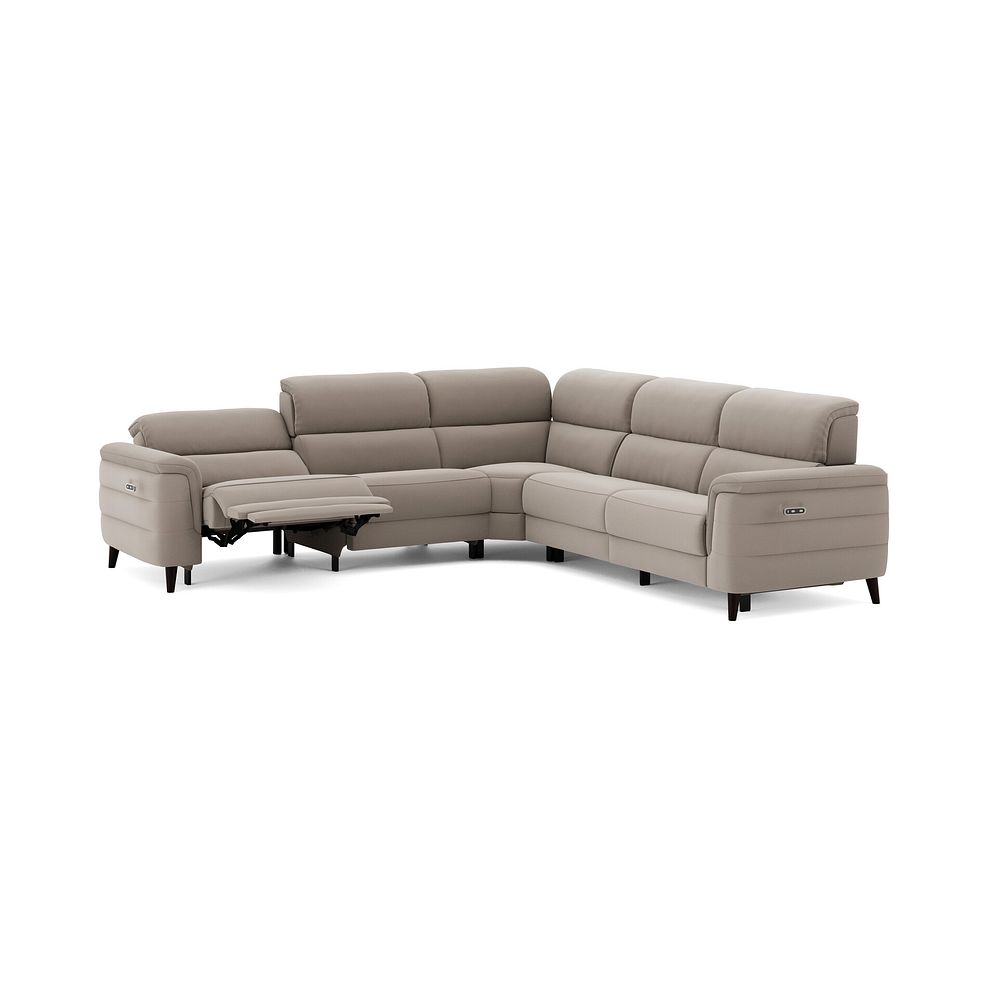 Cassius Large Corner Electric Recliner Sofa in Bella Latte Fabric 3