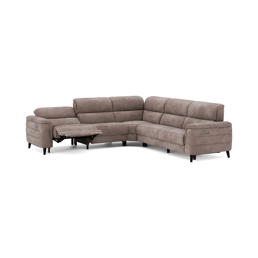 Cassius Large Corner Electric Recliner Sofa in Dexter Nutmeg Fabric 3