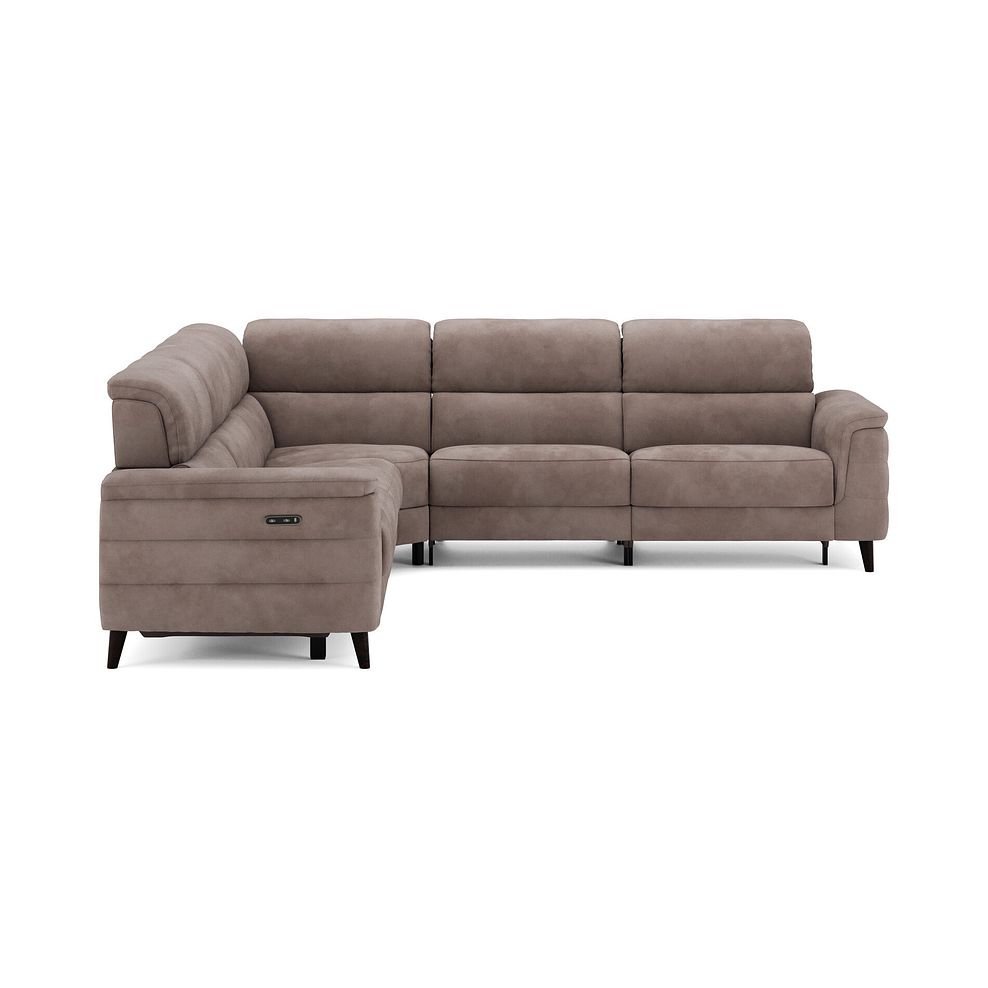 Cassius Large Corner Electric Recliner Sofa in Dexter Nutmeg Fabric 5