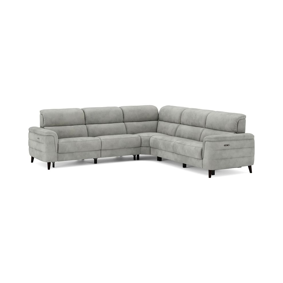 Cassius Large Corner Electric Recliner Sofa in Dexter Stone Fabric 2