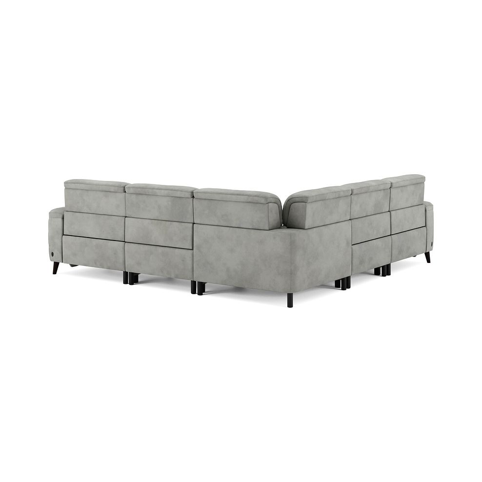Cassius Large Corner Electric Recliner Sofa in Dexter Stone Fabric 6
