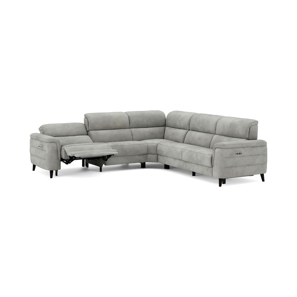 Cassius Large Corner Electric Recliner Sofa in Dexter Stone Fabric 3