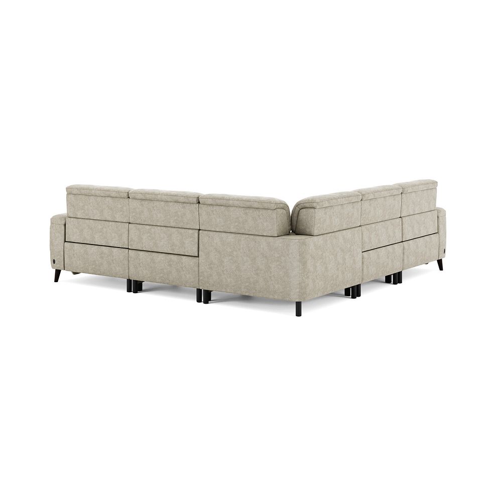 Cassius Large Corner Electric Recliner Sofa in Marble Cream Fabric 6