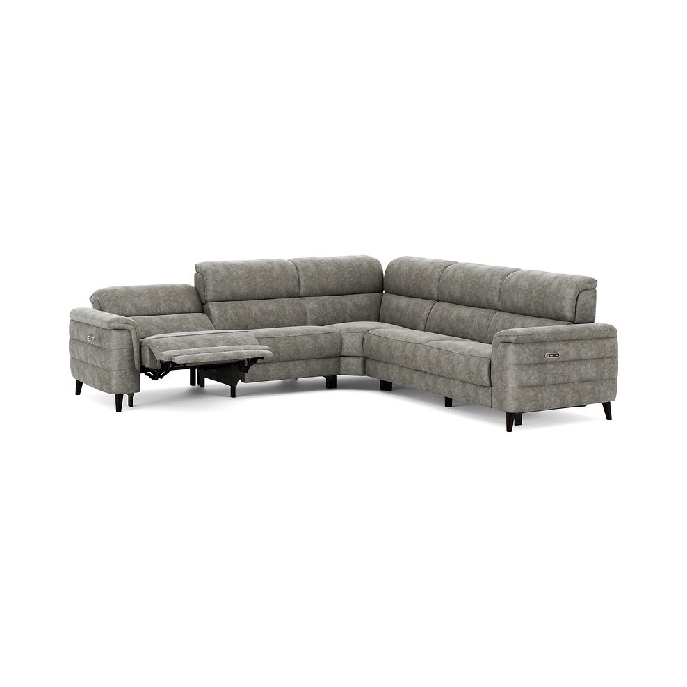 Cassius Large Corner Electric Recliner Sofa in Marble Mink Fabric 3