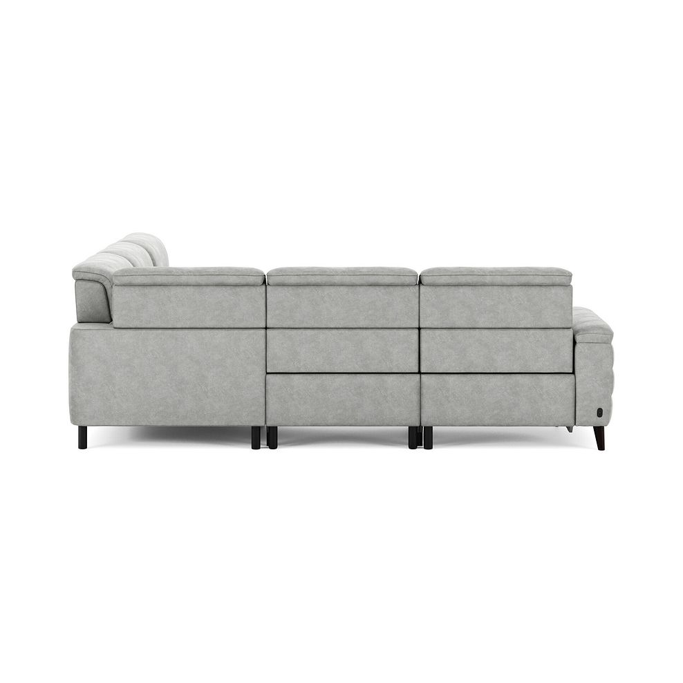 Cassius Large Corner Electric Recliner Sofa in Marble Silver Fabric 7