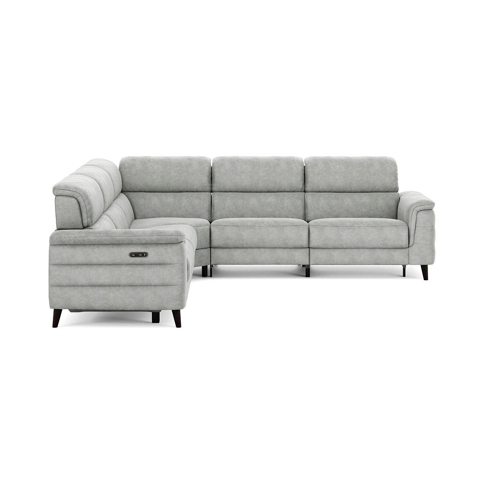 Cassius Large Corner Electric Recliner Sofa in Marble Silver Fabric 5
