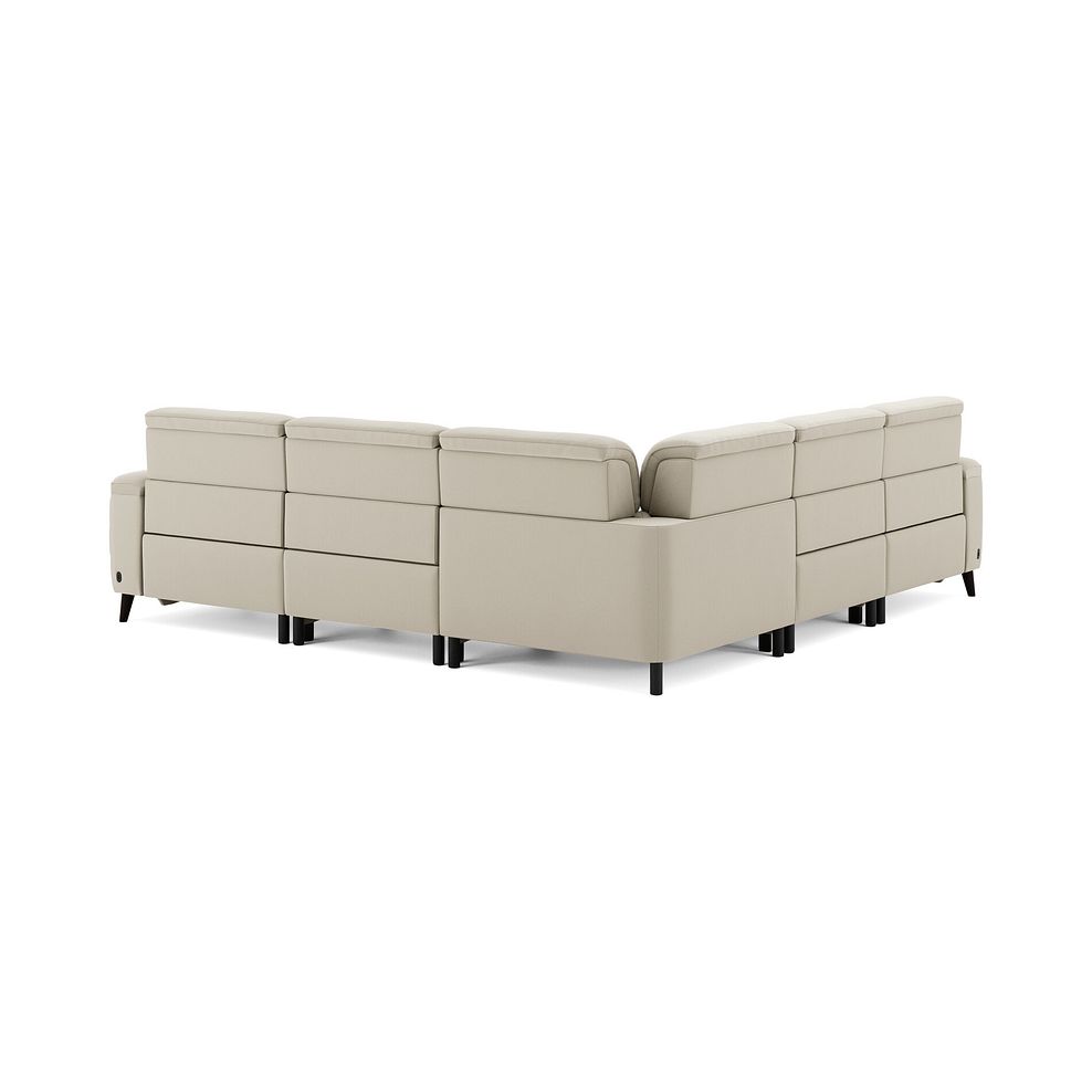 Cassius Large Corner Electric Recliner Sofa with Adjustable Power Headrests in Bella Barley White Fabric 6