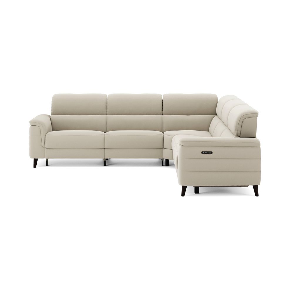 Cassius Large Corner Electric Recliner Sofa with Adjustable Power Headrests in Bella Barley White Fabric 4