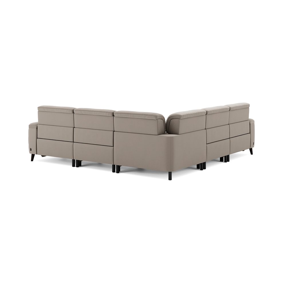 Cassius Large Corner Electric Recliner Sofa with Adjustable Power Headrests in Bella Latte Fabric 6