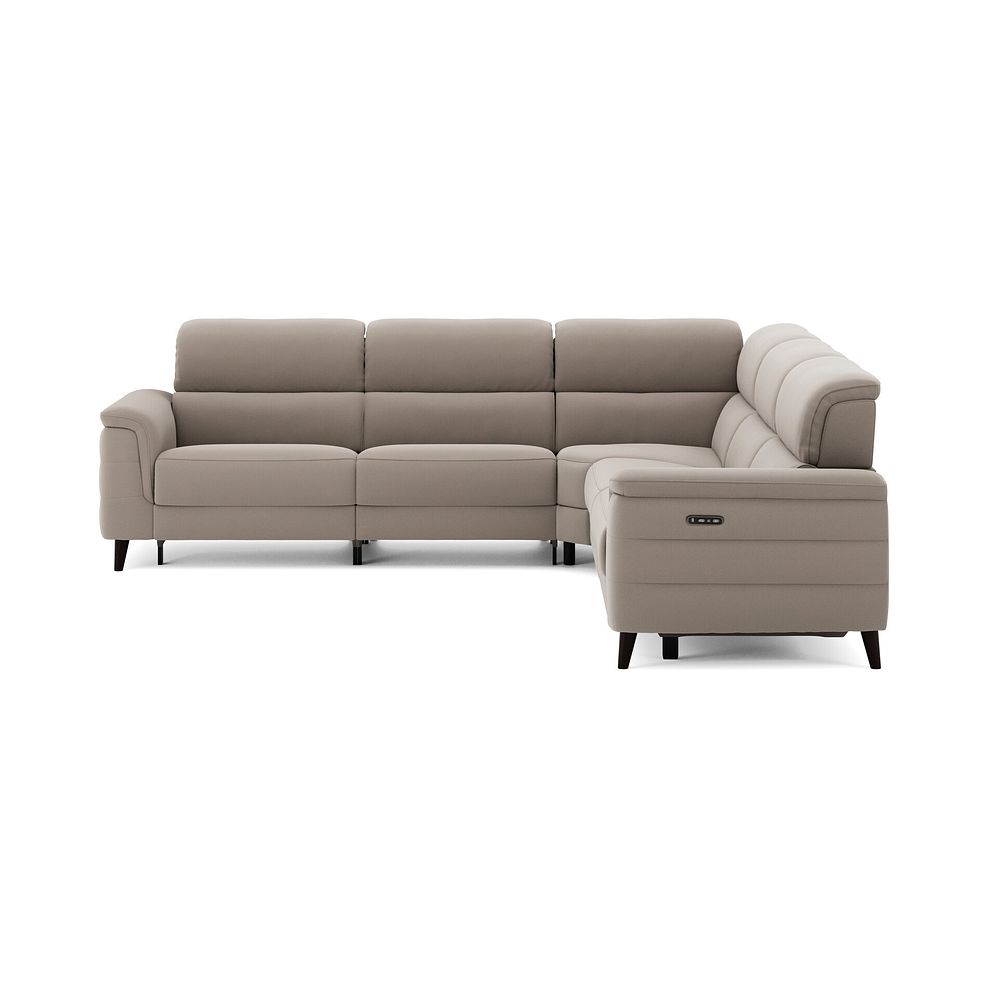 Cassius Large Corner Electric Recliner Sofa with Adjustable Power Headrests in Bella Latte Fabric 4