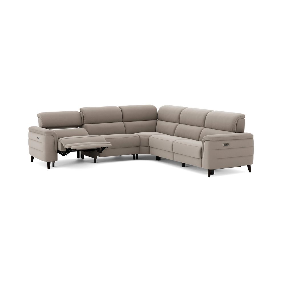 Cassius Large Corner Electric Recliner Sofa with Adjustable Power Headrests in Bella Latte Fabric 3