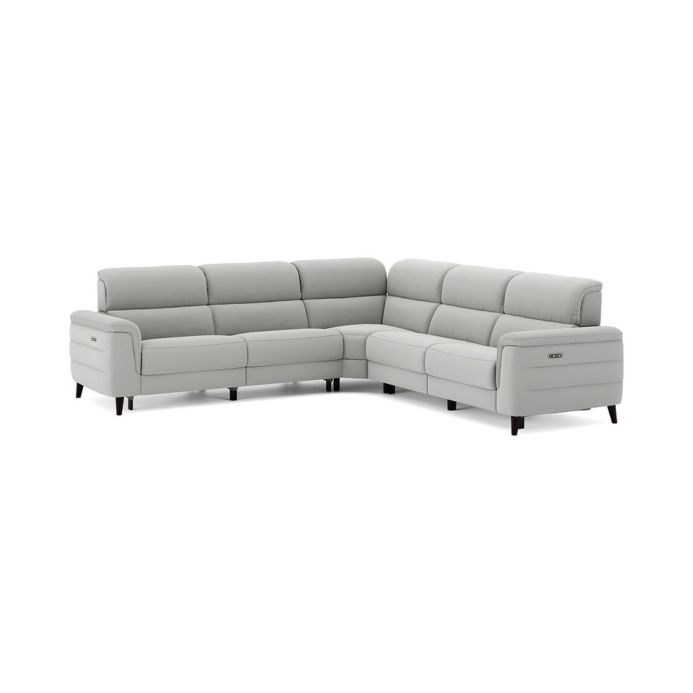 Cassius Large Corner Electric Recliner Sofa with Adjustable Power Headrests in Bella Lead Grey Fabric 2