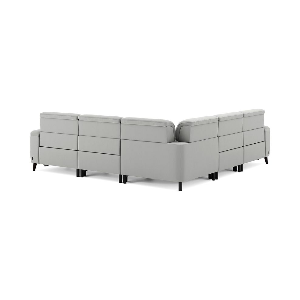 Cassius Large Corner Electric Recliner Sofa with Adjustable Power Headrests in Bella Lead Grey Fabric 6