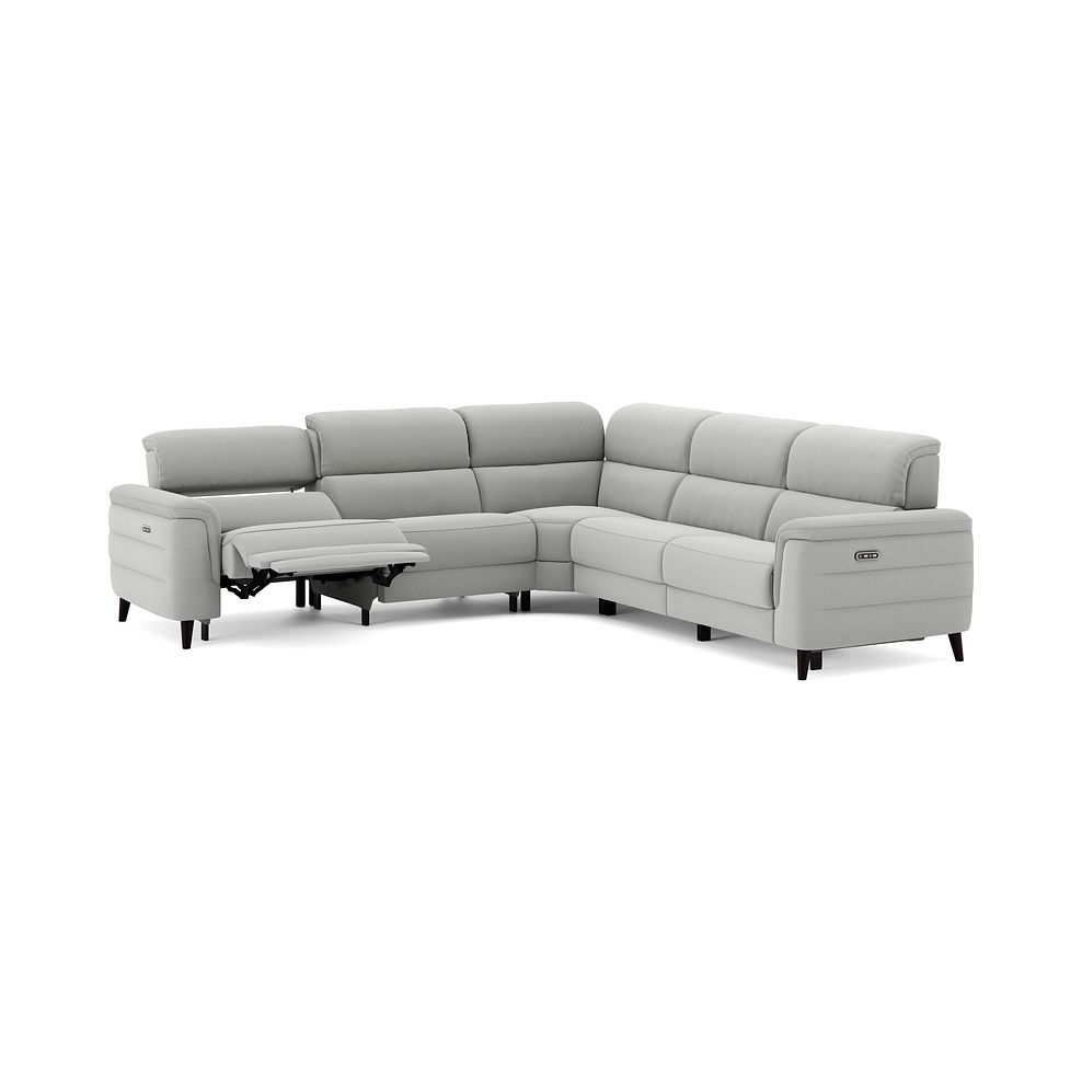 Cassius Large Corner Electric Recliner Sofa with Adjustable Power Headrests in Bella Lead Grey Fabric 3