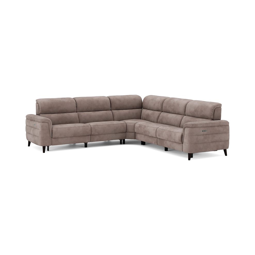 Cassius Large Corner Electric Recliner Sofa with Adjustable Power Headrests in Dexter Nutmeg Fabric 2