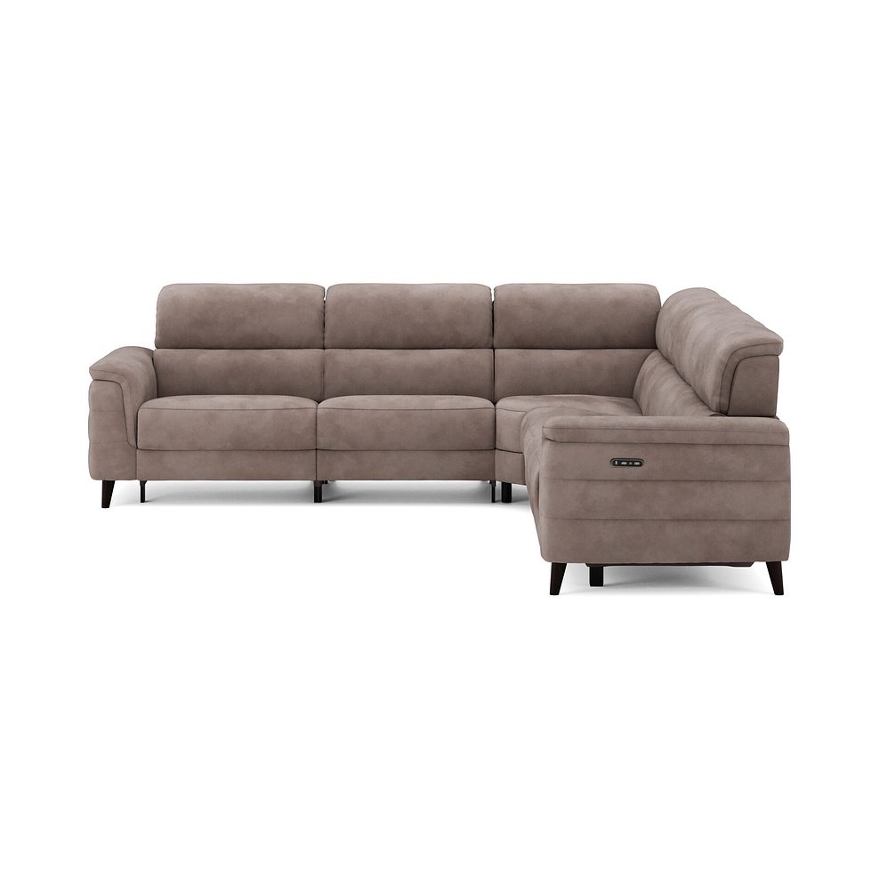 Cassius Large Corner Electric Recliner Sofa with Adjustable Power Headrests in Dexter Nutmeg Fabric 4