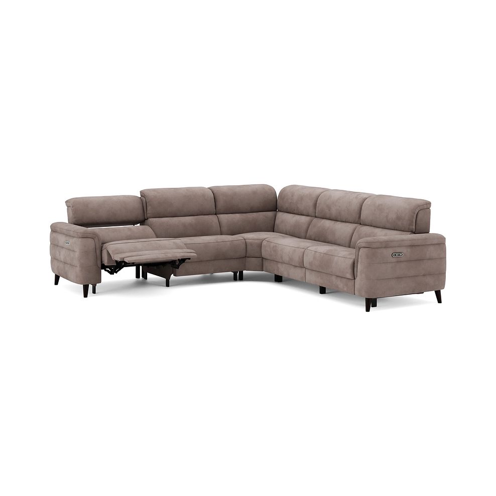 Cassius Large Corner Electric Recliner Sofa with Adjustable Power Headrests in Dexter Nutmeg Fabric 3