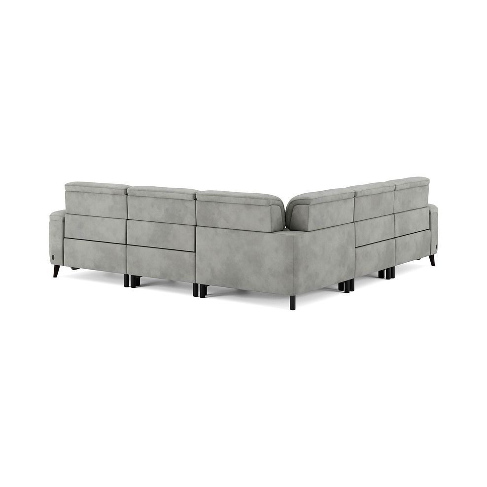 Cassius Large Corner Electric Recliner Sofa with Adjustable Power Headrests in Dexter Stone Fabric 6