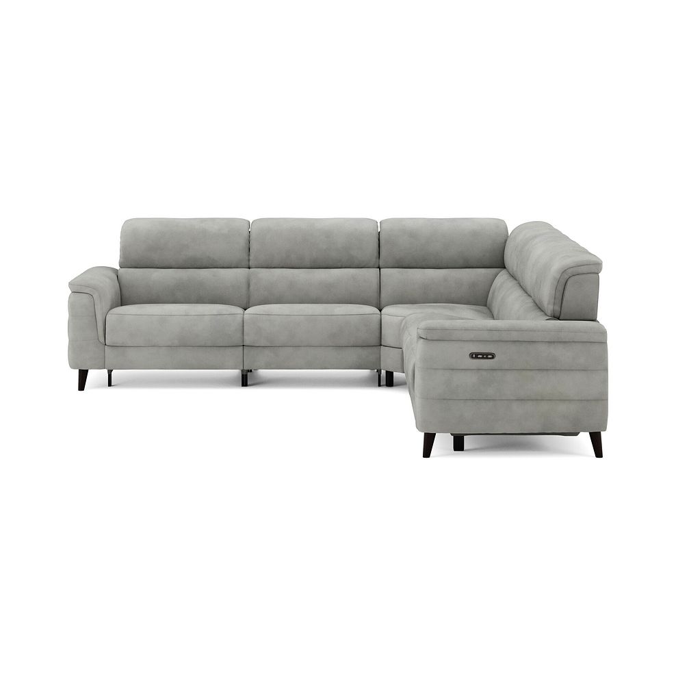 Cassius Large Corner Electric Recliner Sofa with Adjustable Power Headrests in Dexter Stone Fabric 4