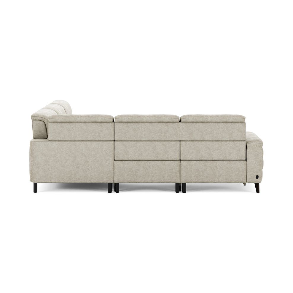 Cassius Large Corner Electric Recliner Sofa with Adjustable Power Headrests in Marble Cream Fabric 7