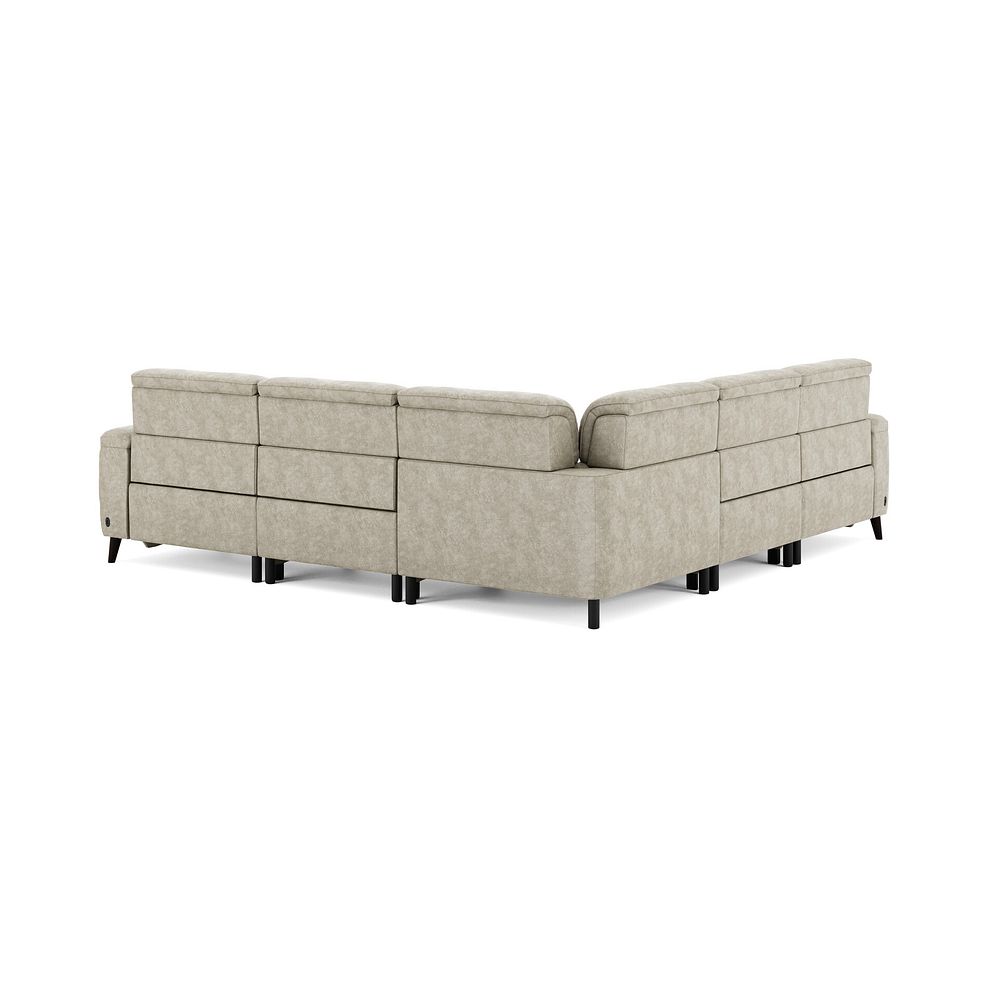 Cassius Large Corner Electric Recliner Sofa with Adjustable Power Headrests in Marble Cream Fabric 6