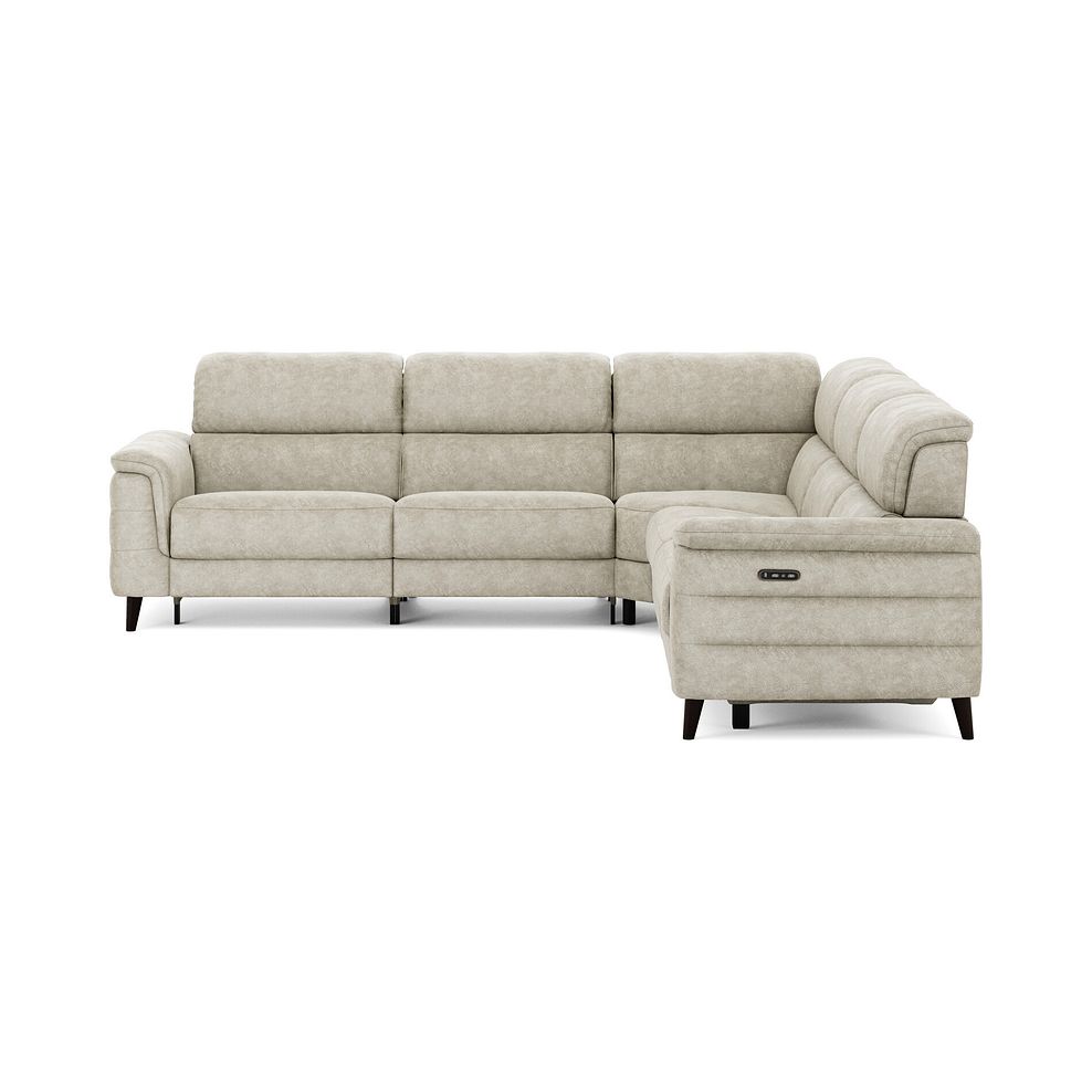 Cassius Large Corner Electric Recliner Sofa with Adjustable Power Headrests in Marble Cream Fabric 4