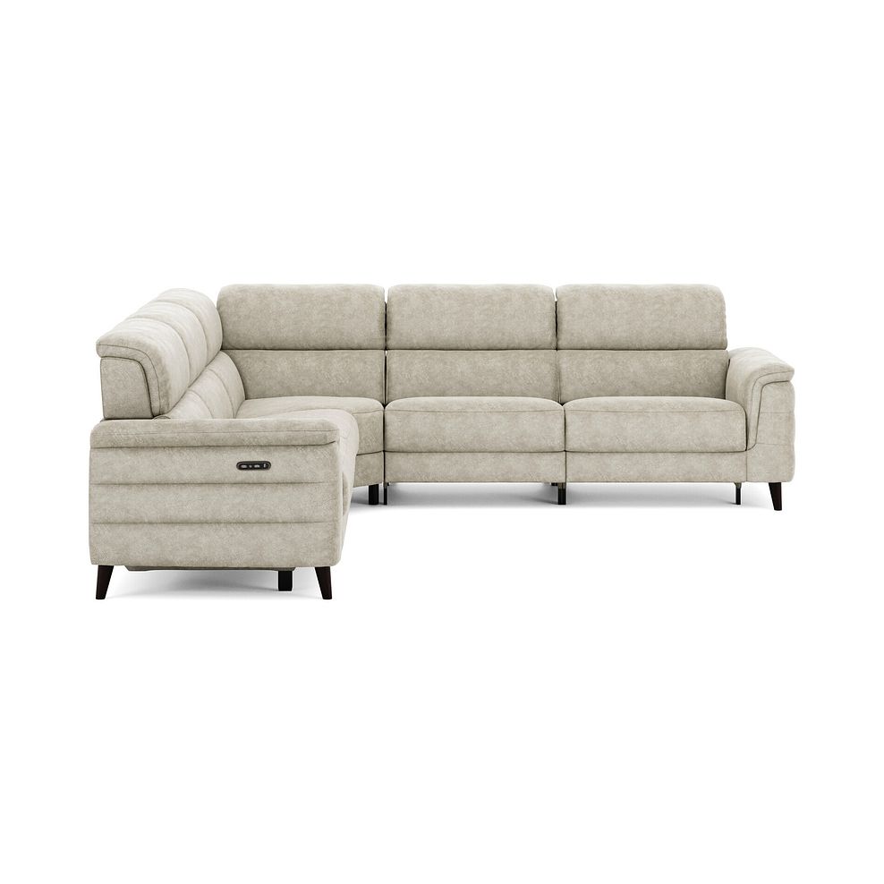 Cassius Large Corner Electric Recliner Sofa with Adjustable Power Headrests in Marble Cream Fabric 5