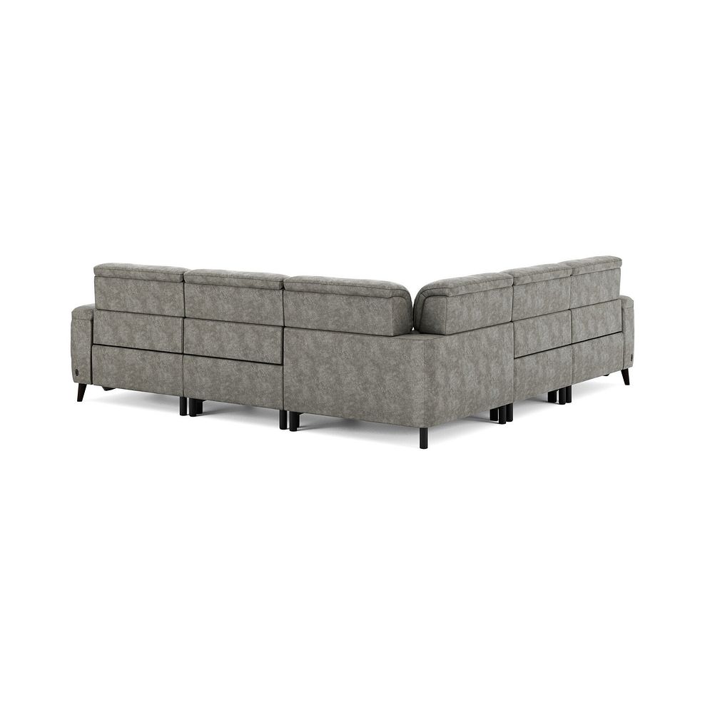 Cassius Large Corner Electric Recliner Sofa with Adjustable Power Headrests in Marble Mink Fabric 6