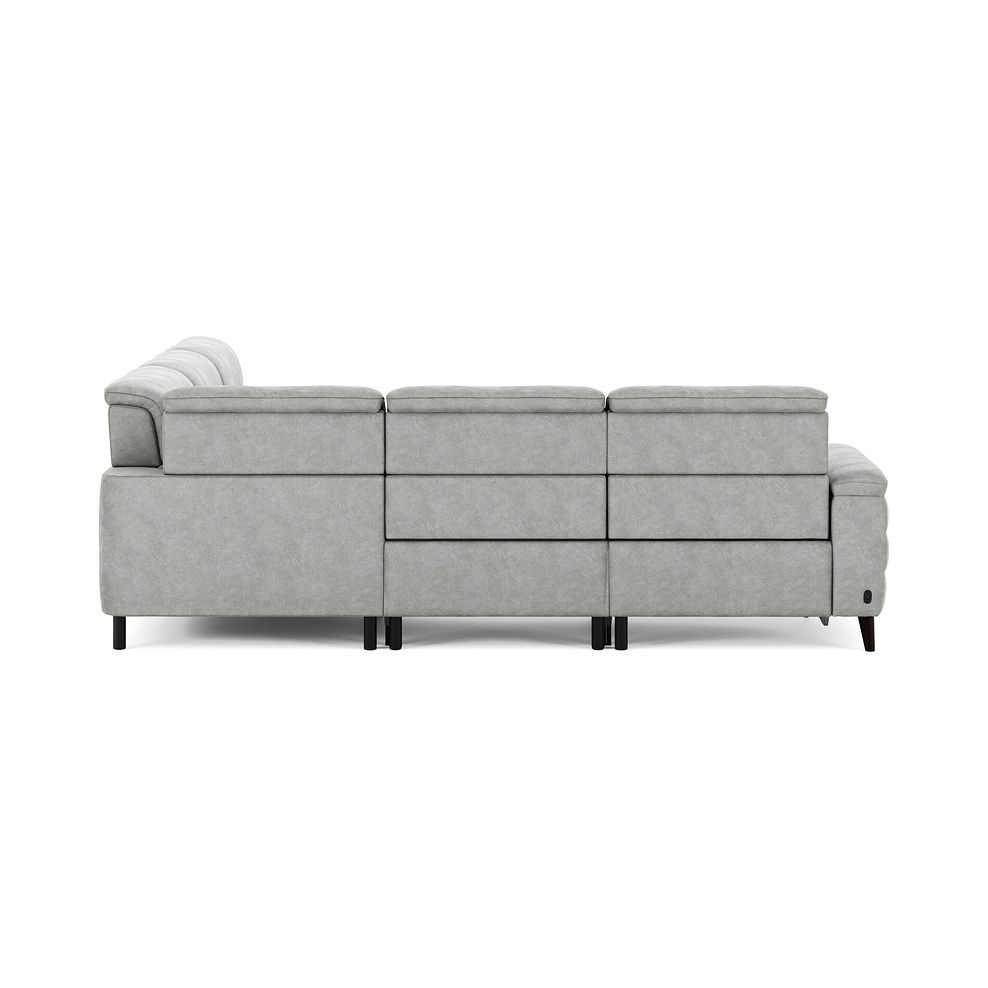 Cassius Large Corner Electric Recliner Sofa with Adjustable Power Headrests in Marble Silver Fabric 7
