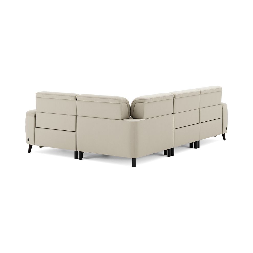 Cassius Left hand Corner Electric Recliner Sofa in Bella Barley White Fabric 6