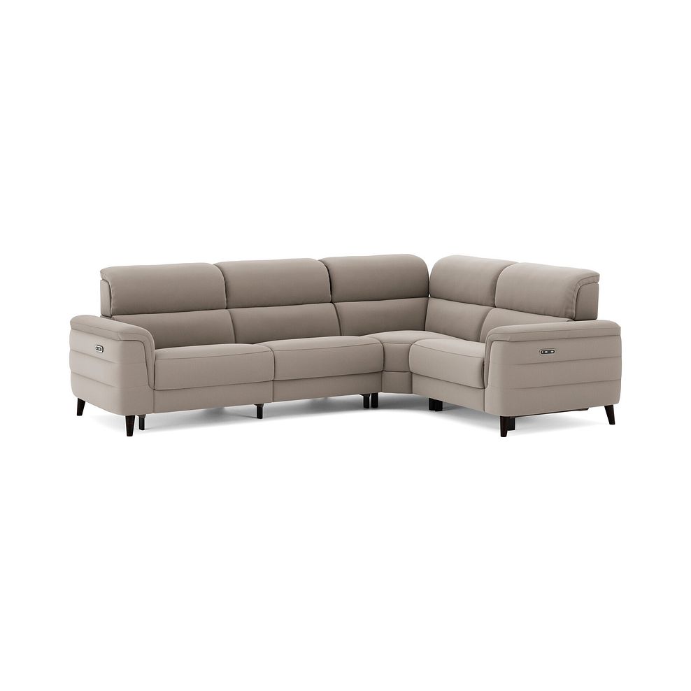 Cassius Left hand Corner Electric Recliner Sofa in Bella Latte Fabric 2