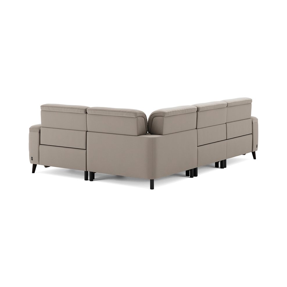 Cassius Left hand Corner Electric Recliner Sofa in Bella Latte Fabric 6