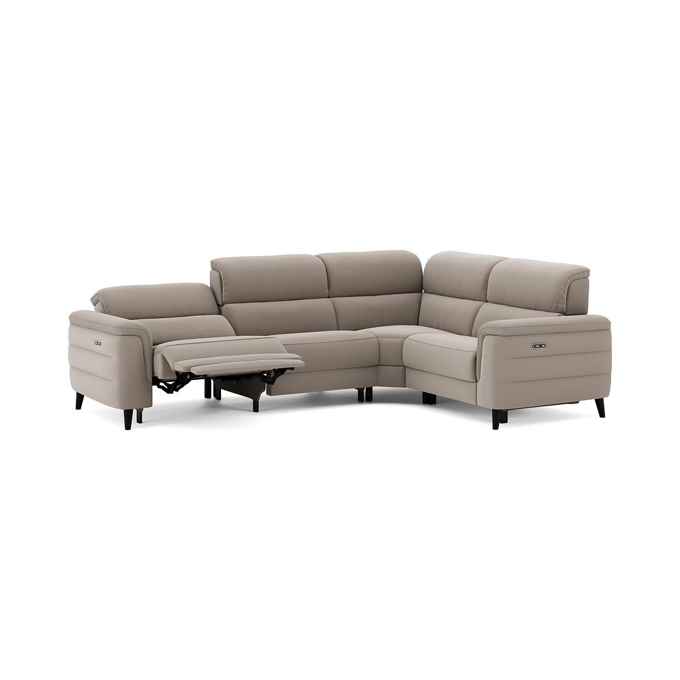 Cassius Left hand Corner Electric Recliner Sofa in Bella Latte Fabric 3
