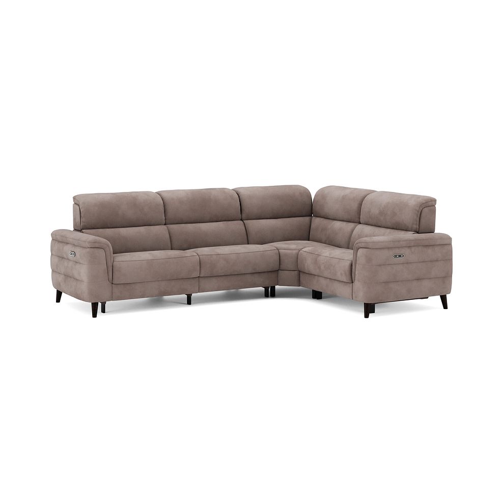 Cassius Left hand Corner Electric Recliner Sofa in Dexter Nutmeg Fabric 2