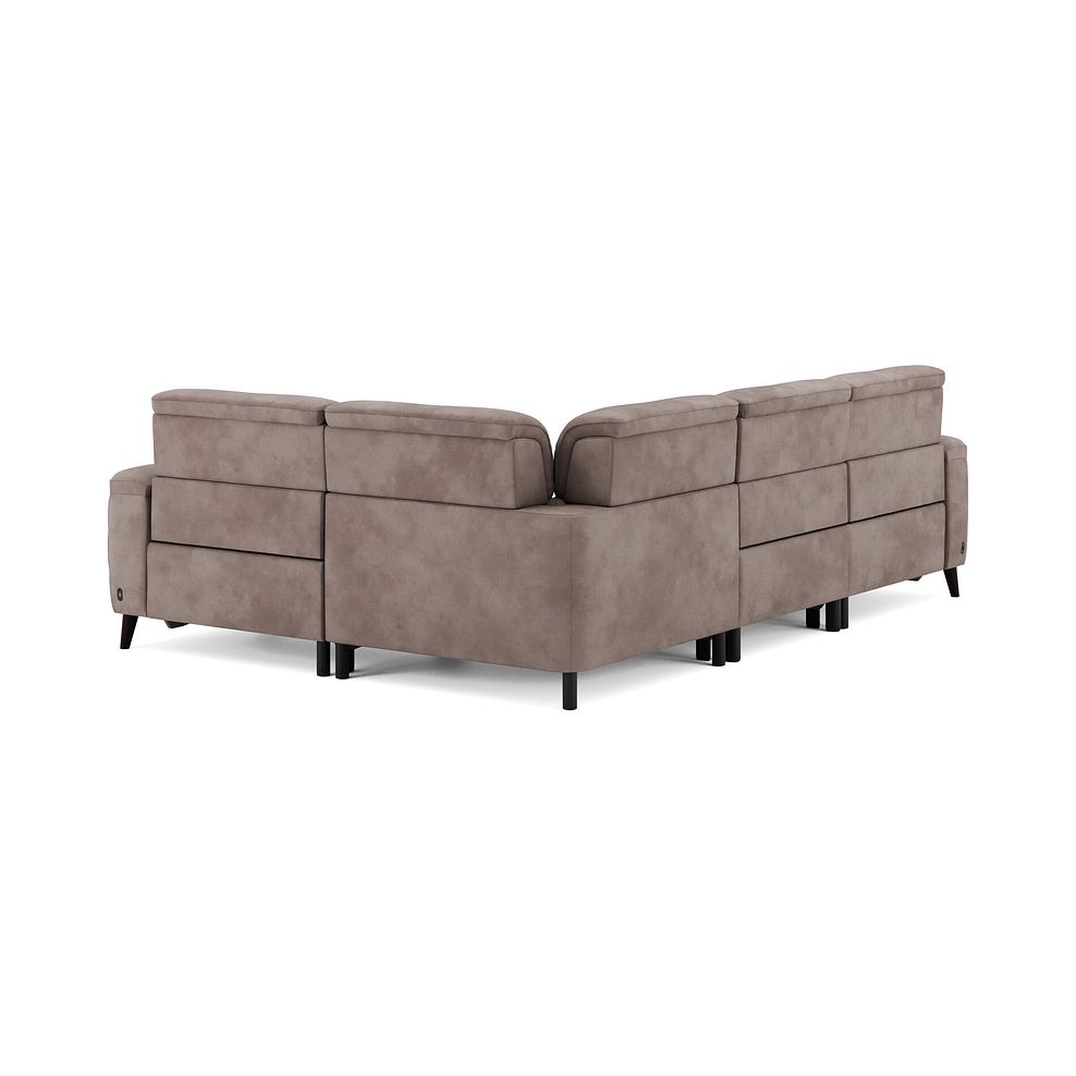 Cassius Left hand Corner Electric Recliner Sofa in Dexter Nutmeg Fabric 6