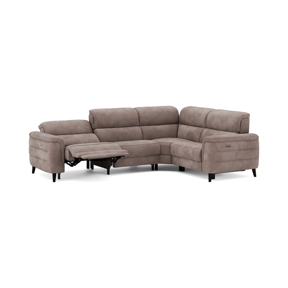 Cassius Left hand Corner Electric Recliner Sofa in Dexter Nutmeg Fabric 3