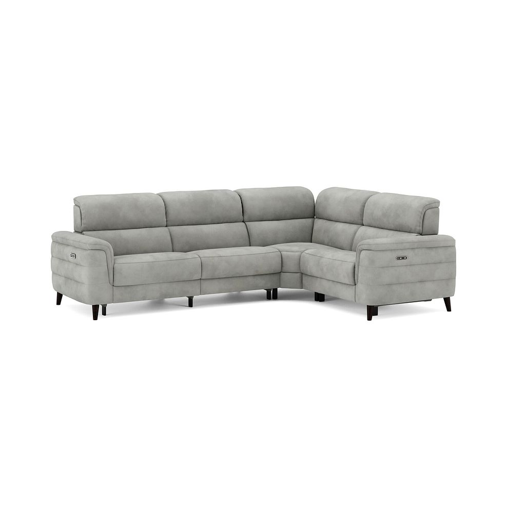 Cassius Left hand Corner Electric Recliner Sofa in Dexter Stone Fabric 2