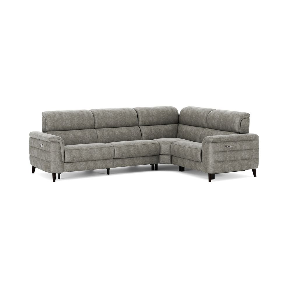 Cassius Left hand Corner Electric Recliner Sofa in Marble Mink Fabric 2