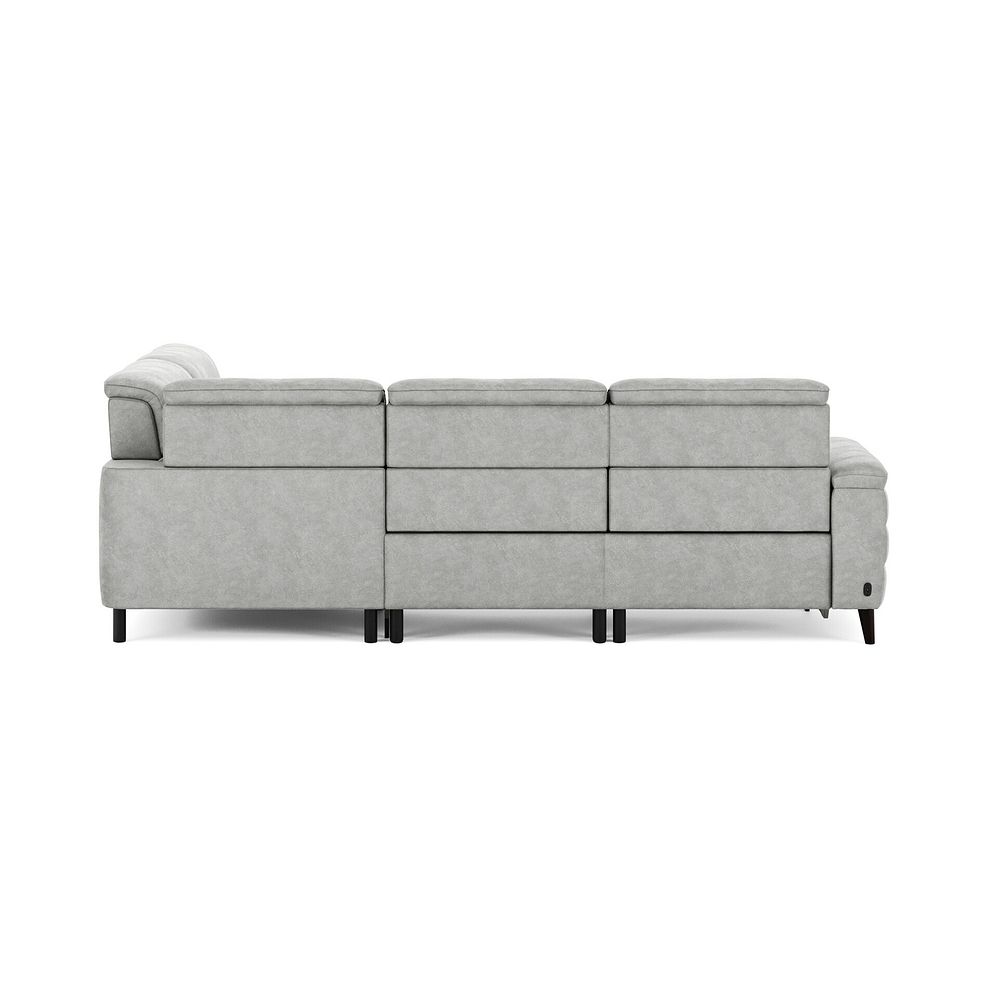 Cassius Left hand Corner Electric Recliner Sofa in Marble Silver Fabric 7