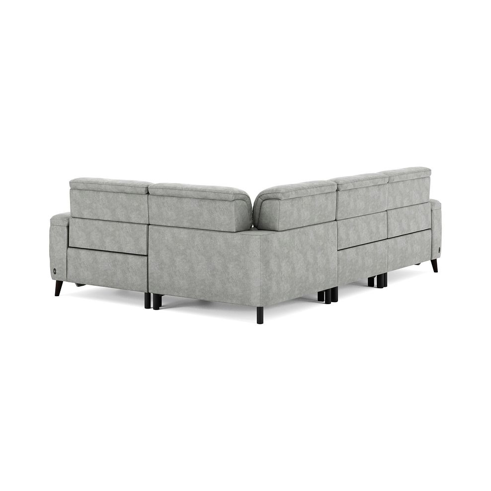 Cassius Left hand Corner Electric Recliner Sofa in Marble Silver Fabric 6