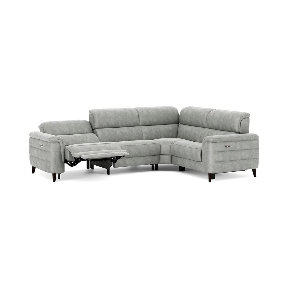 Cassius Left hand Corner Electric Recliner Sofa in Marble Silver Fabric 3