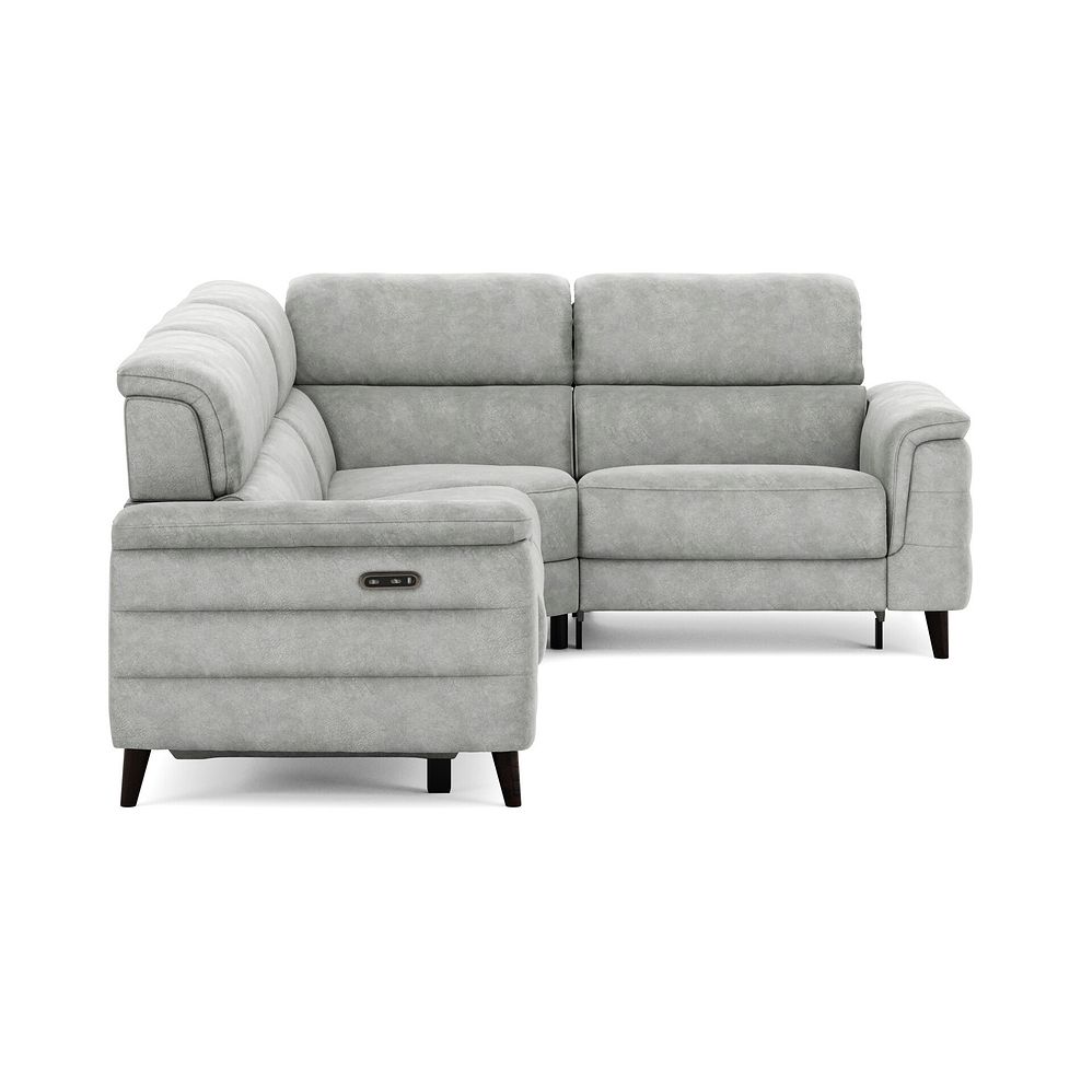 Cassius Left hand Corner Electric Recliner Sofa in Marble Silver Fabric 5