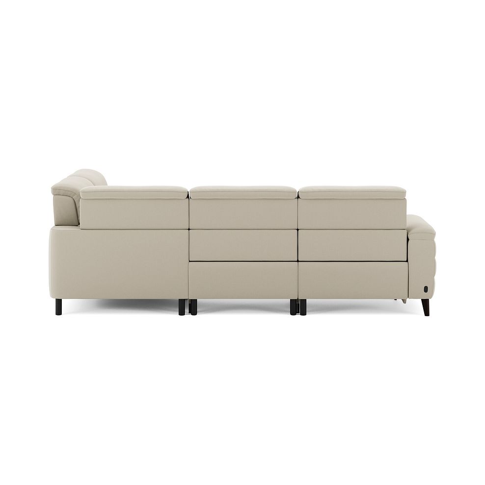 Cassius Left hand Corner Electric Recliner Sofa with Adjustable Power Headrests in Bella Barley White Fabric 7
