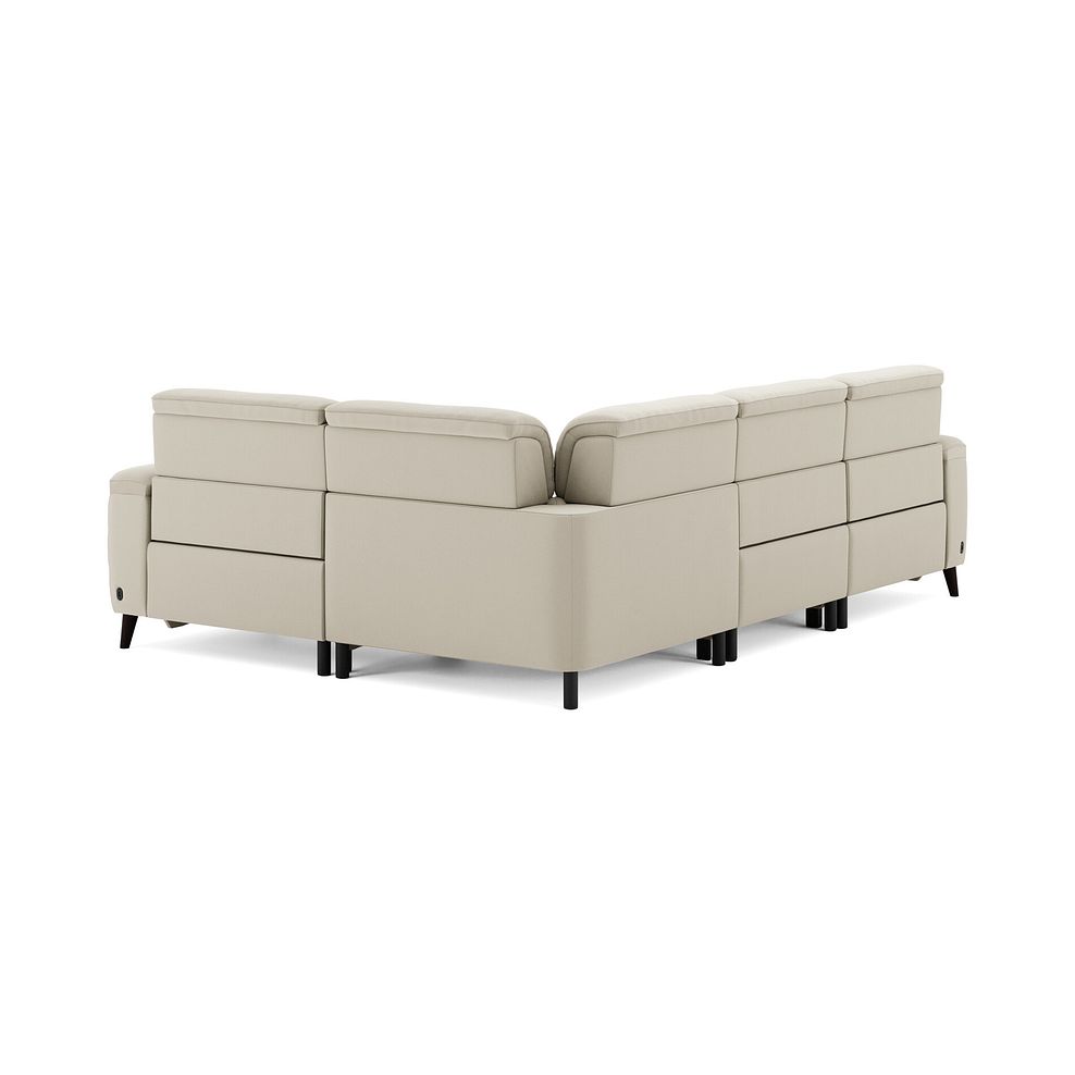 Cassius Left hand Corner Electric Recliner Sofa with Adjustable Power Headrests in Bella Barley White Fabric 6