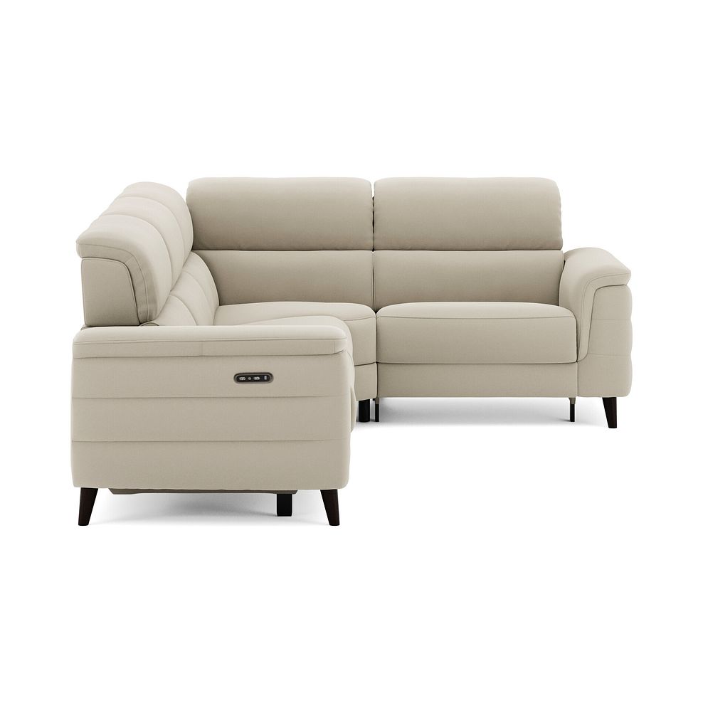 Cassius Left hand Corner Electric Recliner Sofa with Adjustable Power Headrests in Bella Barley White Fabric 5