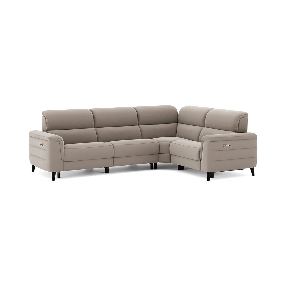 Cassius Left hand Corner Electric Recliner Sofa with Adjustable Power Headrests in Bella Latte Fabric 2